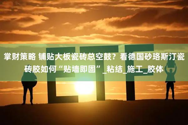 掌财策略 铺贴大板瓷砖总空鼓？看德国砂珞斯汀瓷砖胶如何“贴墙即固”_粘结_施工_胶体