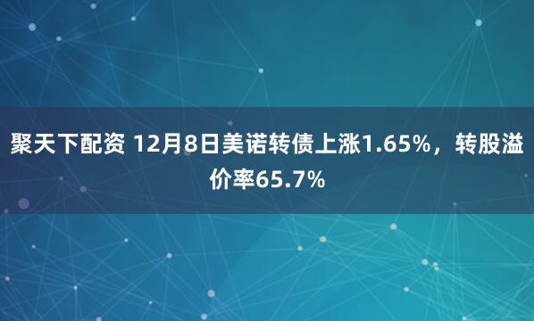 聚天下配资 12月8日美诺转债上涨1.65%，转股溢价率65.7%